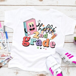 Personalized back to school shirt,Hello Second Grade Shirt,Girls First Day Of School Shirt, Kids School T-Shirt, Second grade kids tee
