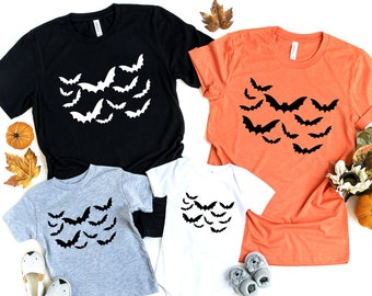 Matching Family Halloween Bat Shirts: Spooky Fall Tee