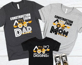 Construction Birthday Crew Matching Shirts/Birthday Crew Shirt/Construction Family Shirts/I'm 3 And Digging It/Third Birthday Construction