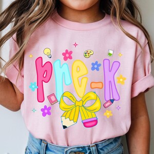 Pre-K Preppy Girls Shirt,Pre-Kindergarten First Day Shirt,Pre- K Coquette  Bow Shirts,First Day of Pre-K Shirt,Back To School Toddler Shirt