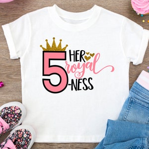 Fifth Birthday Girl Outfit: Her Royal Highness Shirt