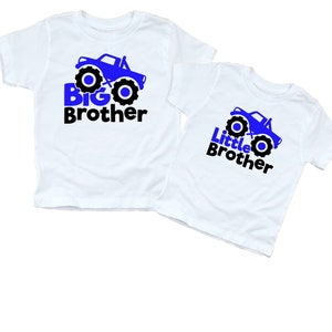 Big Brother Little Brother Shirt/Brother&#39;s Monster truck Shirt/Brother Shirt Set/Personalized shirt/Big Brother Little Brother Gift/Bodysuit