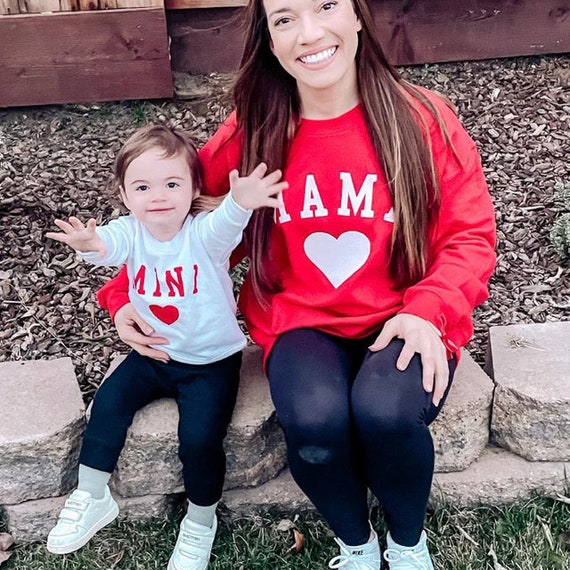mom and son matching valentines day shirts