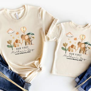 Personalized First Mother&#39;s Day Bodysuit, Custom 1st Mother&#39;s Day Baby Onesie®, Mother&#39;s Day Gift Idea, Natural Mother&#39;s Day Outfit for Baby