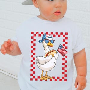 Independence DayToddler Shirt,4Th Of July Kids Tee,America Shirt Kids,American Goose with flag,Fourth Of July Shirt Kids Popular Shirt,
