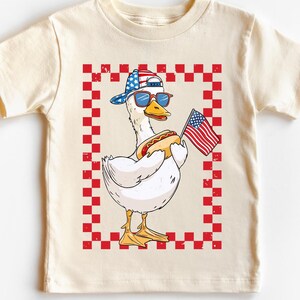 Independence DayToddler Shirt,4Th Of July Kids Tee,America Shirt Kids,American Goose with flag,Fourth Of July Shirt Kids Popular Shirt,