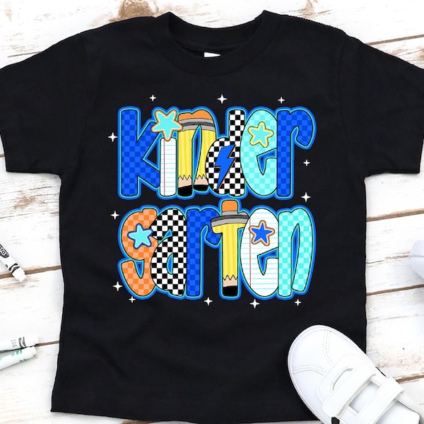 Kindergarten Boys School Shirt,Boy First Day Of School Shirt,Custom Retro Kids School T-Shirt,Personalized School Shirt,Kindergarten T-Shirt