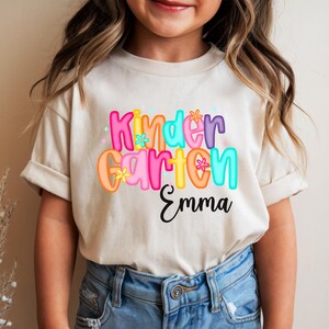 Kindergarten Girls Shirt,Personalized Kindergarten Shirt,School Kindergarten Girl Shirts,First Day of Kindergarten Shirt,Preppy School Shirt