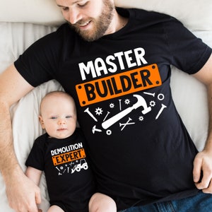 Master Builder Demolition Expert Shirt/Dad and son Shirt/Father&#39;s Day Shirt/Father Day Gift/Gift For Dad/Funny Construction shirts/Dad Shirt