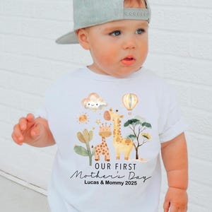Custom 1st Mother&#39;s Day Baby Onesie®,Personalized First Mother&#39;s Day Bodysuit, Mother&#39;s Day Gift Idea, Natural Mother&#39;s Day Outfit for Baby