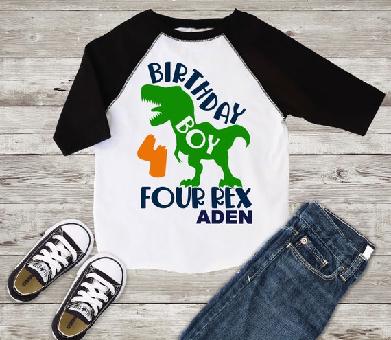 4th Birthday Dinosaur T-Rex Shirt 4 Year Old Birthday Party 4th Birthday Dinosaur T-Rex Shirt 4 Year Old Birthday Party
