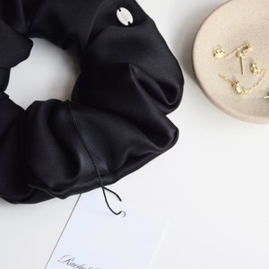 Black 100% Silk Scrunchie