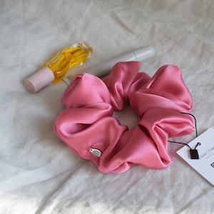 Candy Pink 100% Silk Scrunchie