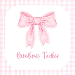 Personalized Bow Gift Tag | Personalized Name Card | Enclosure card or Gift Tag | Classroom Girl Name Tag | Bow Gift Tag Card