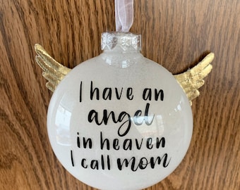 Angel in Heaven Remembrance Glittered Ornament