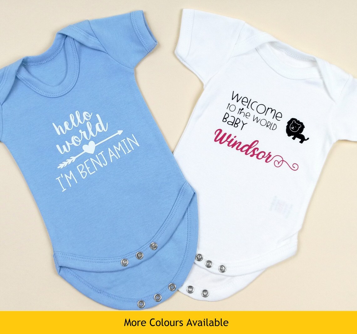 Welcome To The World Baby Grow Personalised Baby Grow Gifts Welcome To The World Baby Grow | Etsy