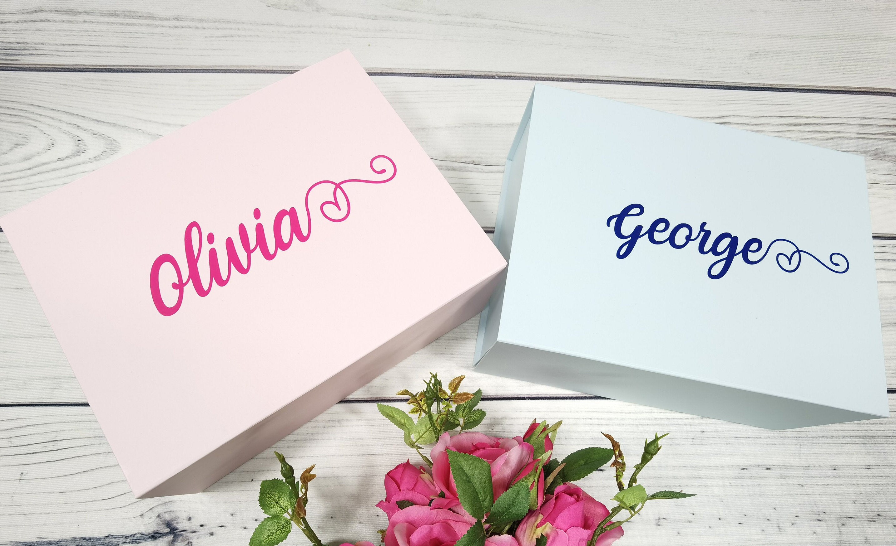 Personalised Gift Boxes Foil Printed Text Special Occasion Etsy UK