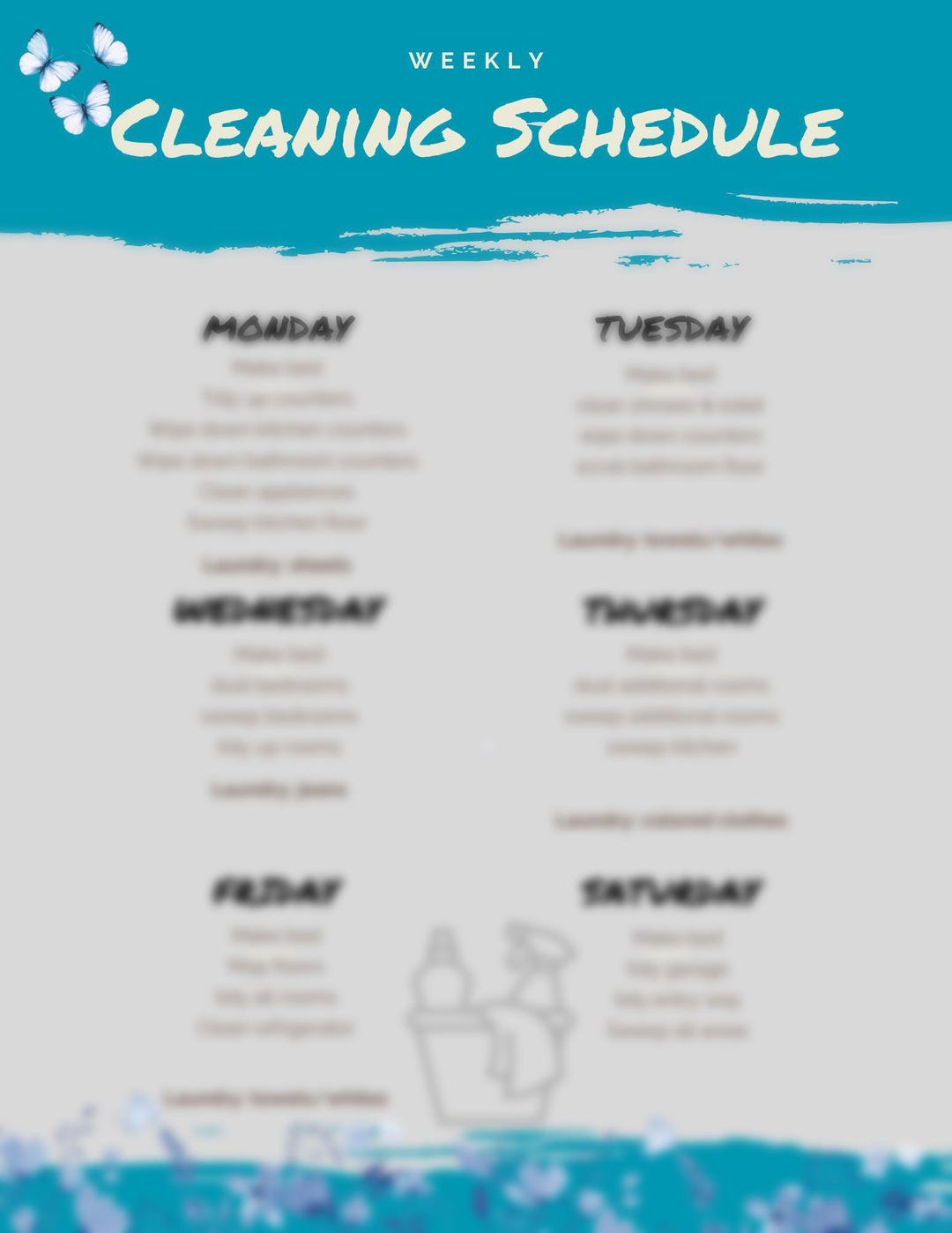 Weekly and Monthly Cleaning Checklists - Etsy