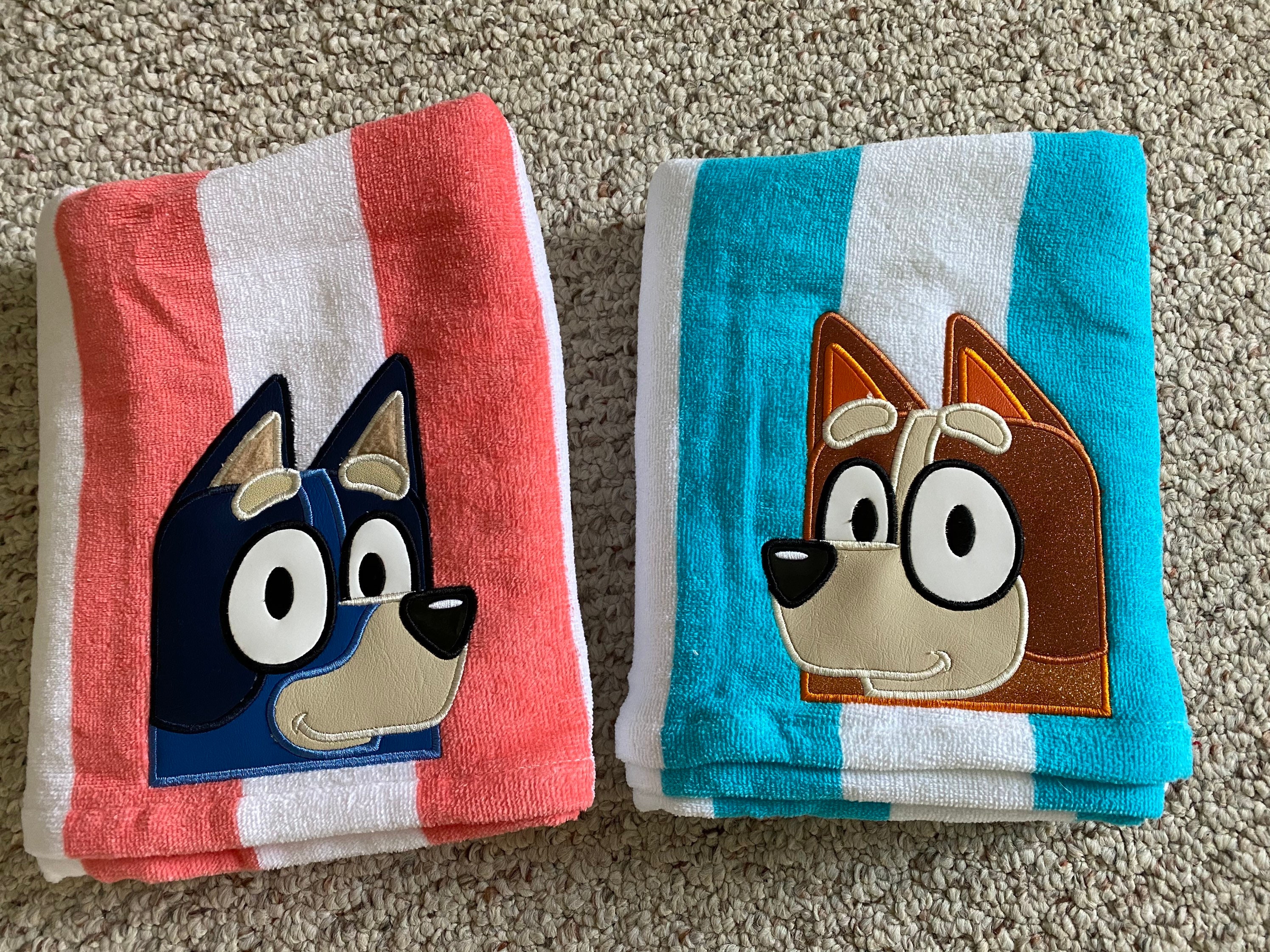 Bluey Beach Towel Bluey Beach Bluey Birthday Gift Blue Etsy