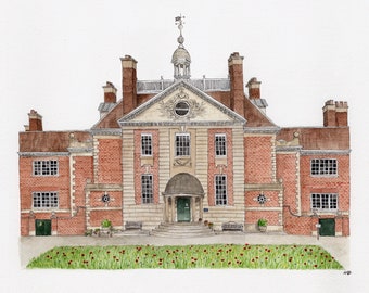 LMH Oxford University Fine Art Watercolour Print- Lady Margaret Hall Oxford Painting- Bespoke Graduation and Oxford Alumni Gift