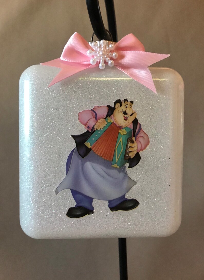 Personalization Available! New Handmade Lady /& The Tramp \u201cTony\u201d Extra Large Square Glass Shaped Christmas Ornament Made In The USA