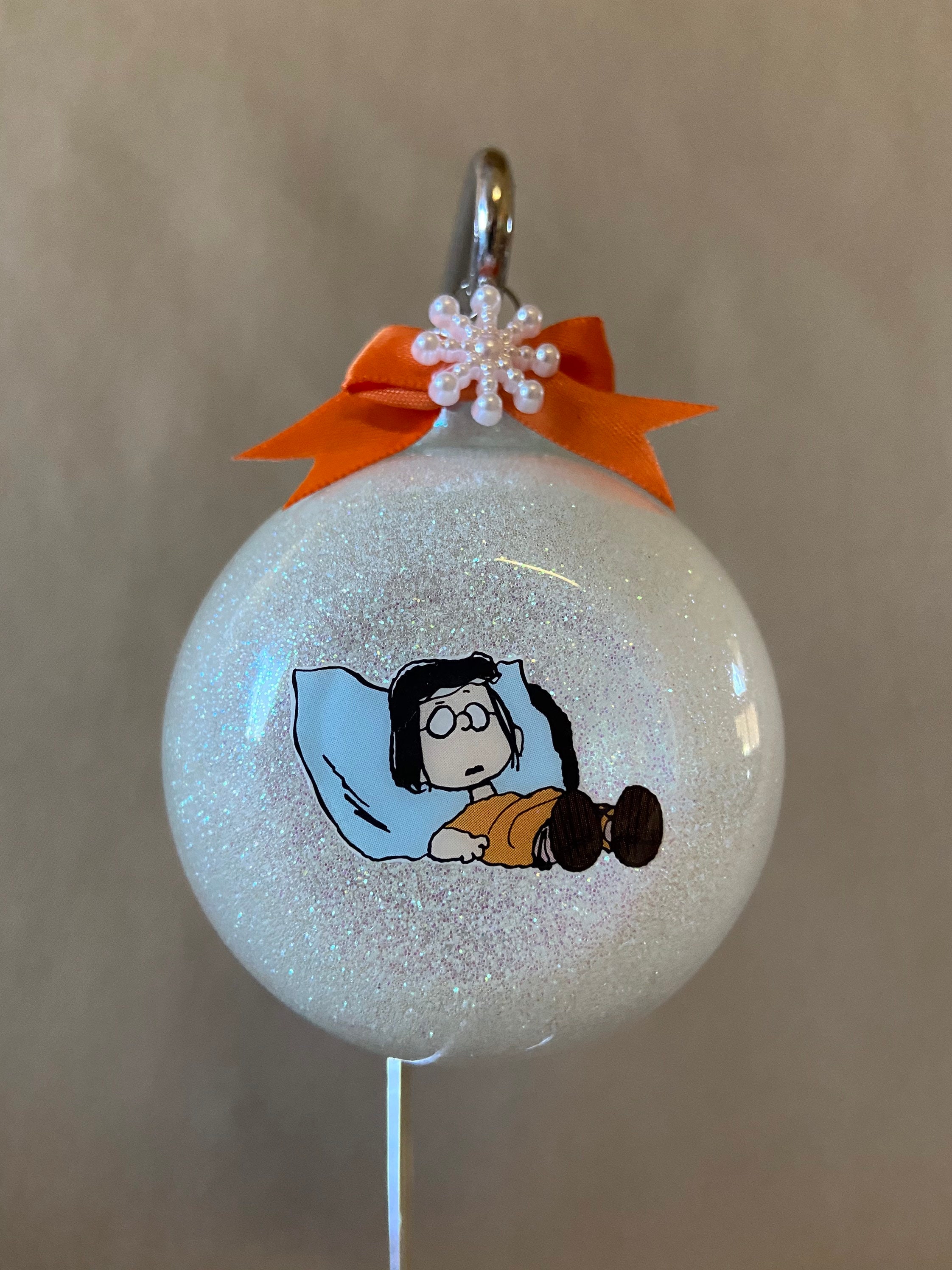 Handmade Peanuts Marcie 3 Glass Ball Shaped Christmas Etsy