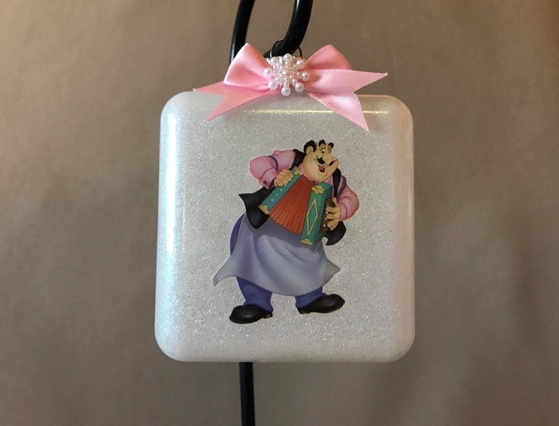 Personalization Available! New Handmade Lady /& The Tramp \u201cTony\u201d Extra Large Square Glass Shaped Christmas Ornament Made In The USA