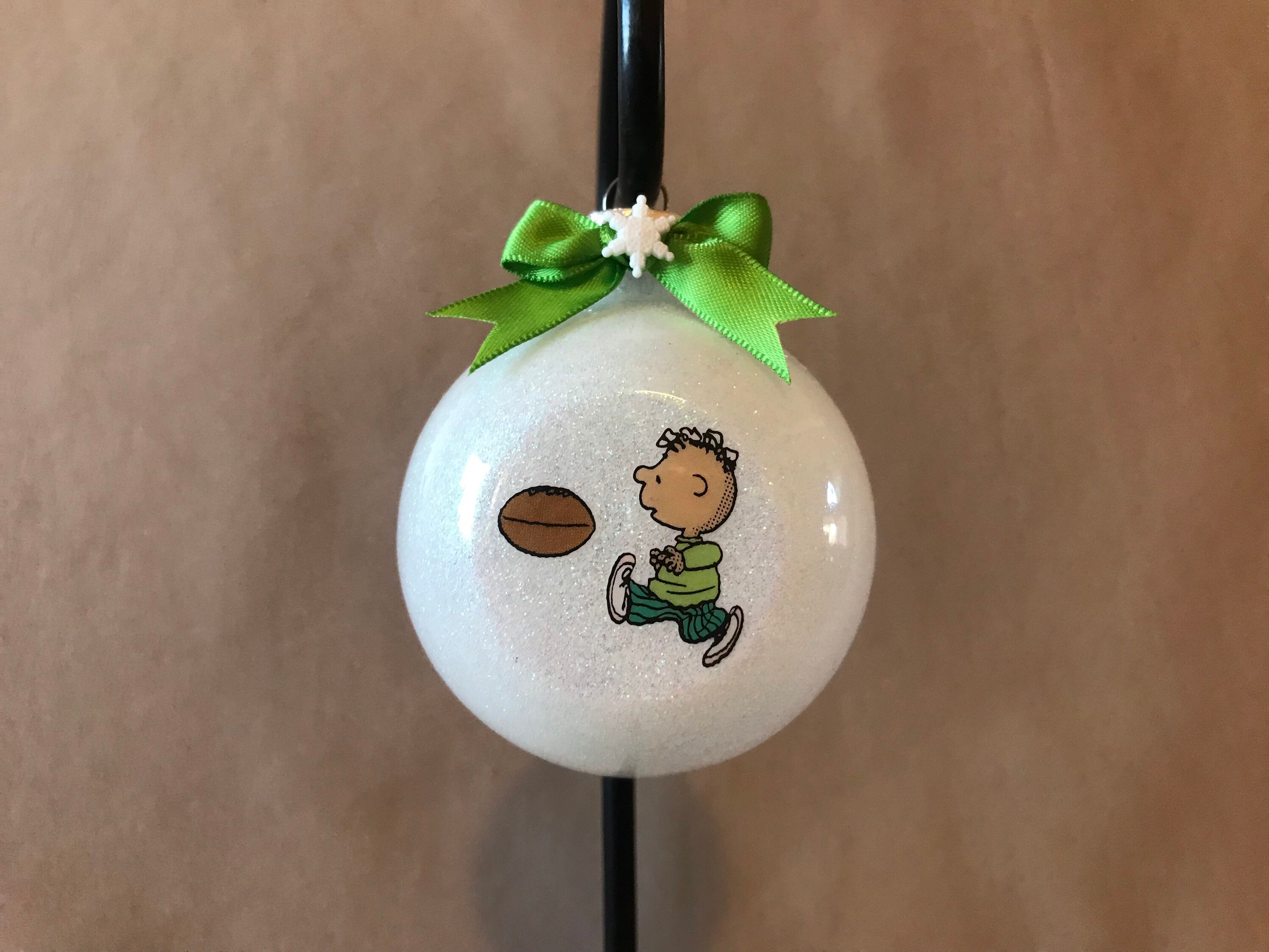 Handmade Peanuts franklin 3 Glass Ball Shaped Christmas Etsy
