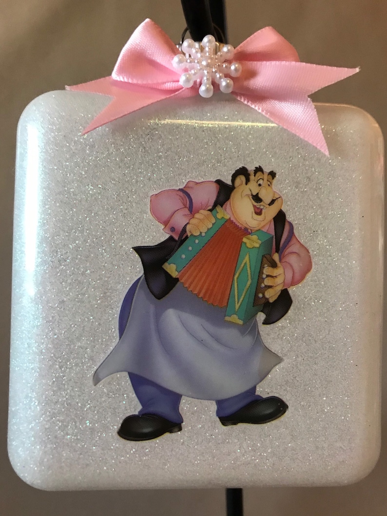 Personalization Available! New Handmade Lady /& The Tramp \u201cTony\u201d Extra Large Square Glass Shaped Christmas Ornament Made In The USA