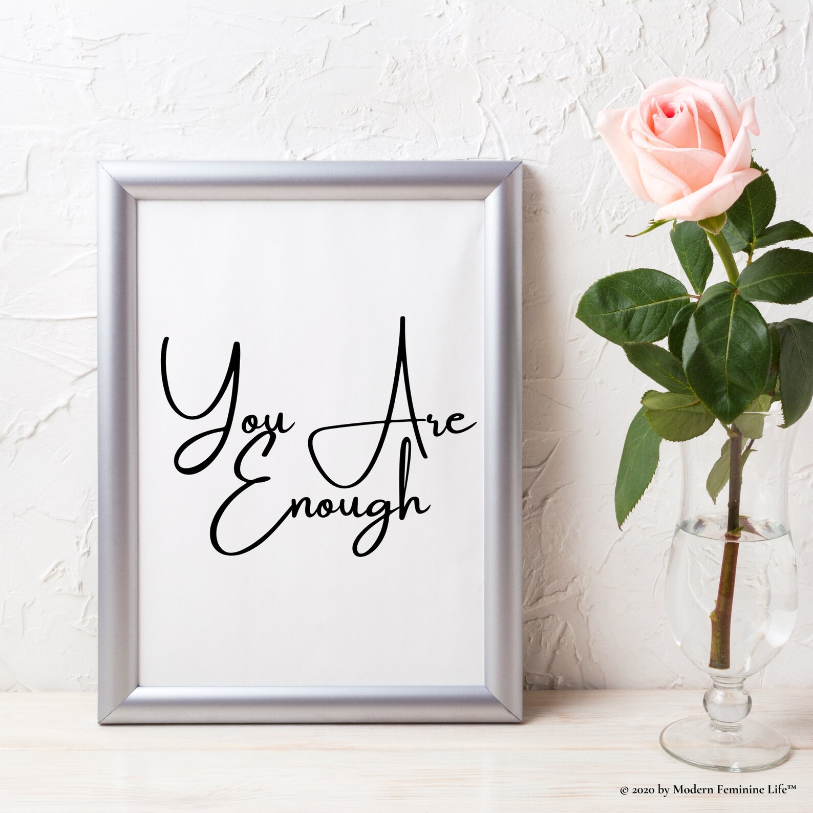 You Are Enough Wall Art Printable Femininity Digital Etsy