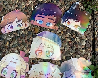 Delicious Dungeon Holo Vinyl Peeker Car Stickers
