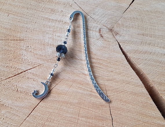 Bookmark &quot;Moonlight&quot; | Bookmark Metal | Decor and Pendant | Gift Ideas | book merch | Bookmark Beads | Books Merch
