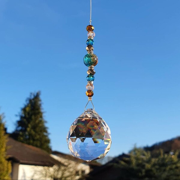 Sonnenfänger Kristall "Jasmin" | suncatcher | Kristallkugel | Fensterdeko | Feng Shui | Home Decor | Geschenk | Regenbogen