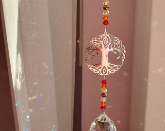 Crystal suncatcher "Elanie" | suncatcher | crystal ball | window decoration | home decor | gift | rainbow | tree of life