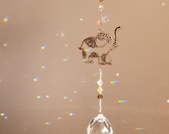 Crystal Suncatcher "Hathi" | suncatcher | crystal ball | window decoration | home decor | gift | rainbow | elephant
