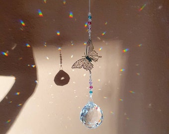 Sonnenfänger Kristall "Mariposa" | suncatcher | Kristallkugel | Fensterdeko | Feng Shui | Home Decor | Geschenk | Regenbogen