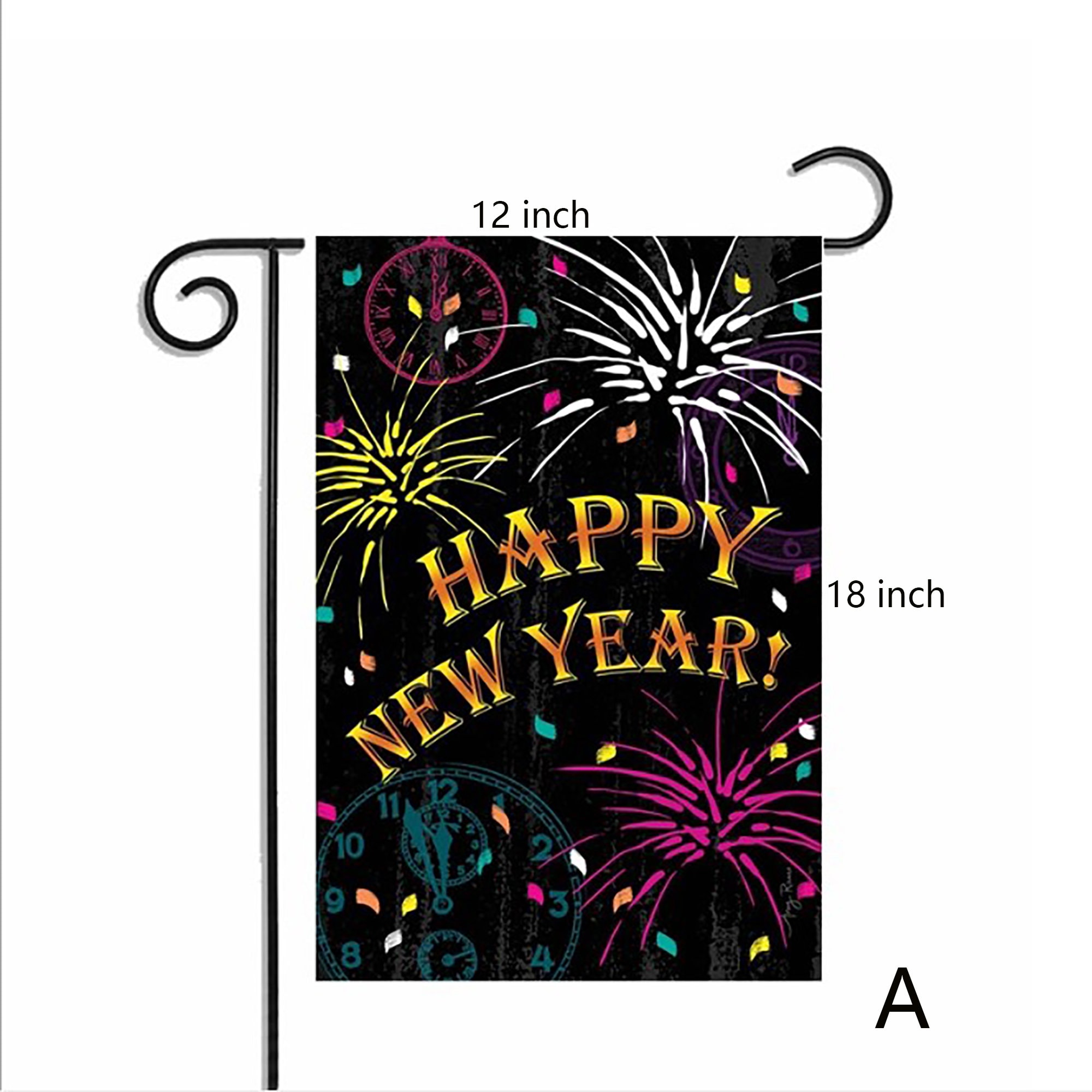 Happy New Year Garden Flag