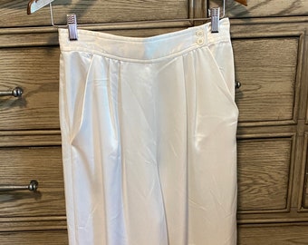 off white silk pants