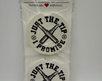Just the Tip I Promise Car Coasters Set | Funny Car Accessories | Bullet Design Coasters | Gift for Him | Car Cup Holder Coasters
