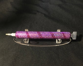 Purple Swirl" Purple and Holographic Purple Glitter Diamond Painting Pen, Dual Ended, Girlie DP Pen, Glittery Diamond Painting Pen, DP Pen