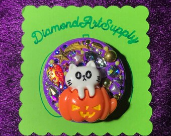 Pumpkin Cat" Halloween Cover Minder Magnet for Diamond Painting