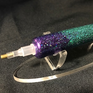 Holo Aqua/Purple Glitter Diamond Painting Pen, Dual Ended, DP Pen, Holographic Diamond Painting Pen, Teal Holographic DP Pen, DP Pen