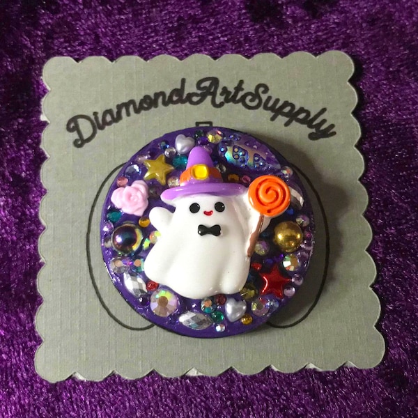 Candy Ghost Halloween Cover Minder Magnet.  Sparkly AB Gems Magnet for Diamond Painting,  Randomly sent, Strong Magnets