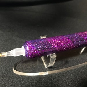 Cheshire Cat&quot; Dark Purple and Holographic Purple Glitter Diamond Painting Pen, Dual Ended, DP Pen, Villain Diamond Painting Pen, DP Pen