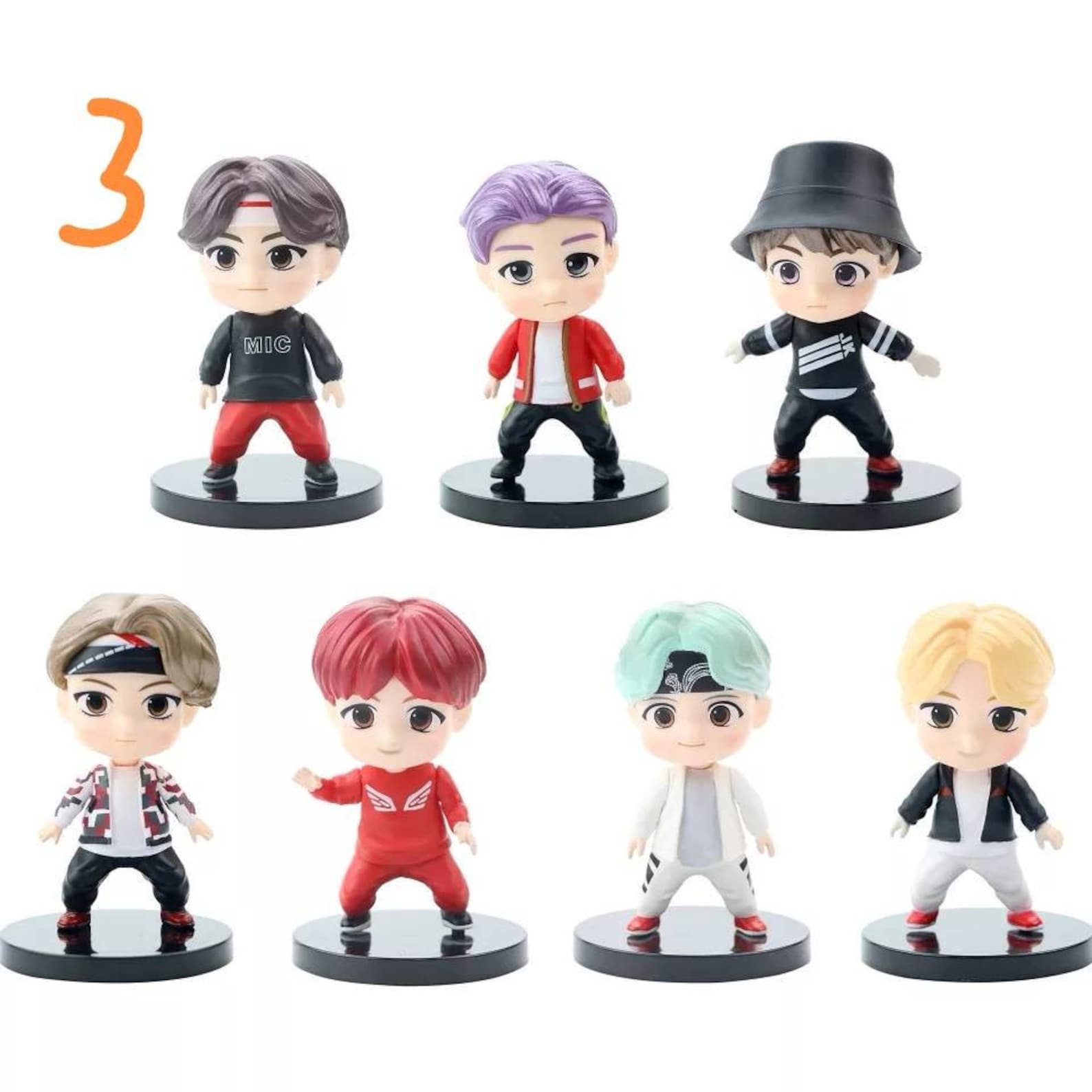 BTS Army Kpop Bangtan Tiny Tan Toy Figure Set Etsy
