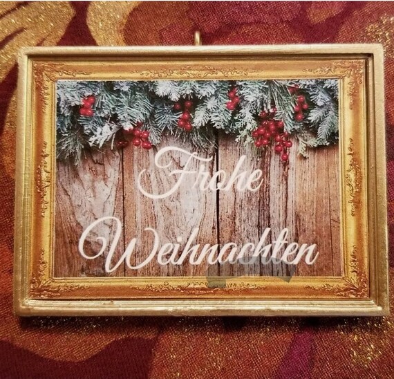 Frohe Weihnachten German Merry Christmas Ornament Or Magnet Etsy