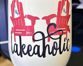 Lakeaholic Personalized 12oz Insulated Tumbler – Custom Lake Design
