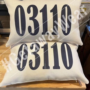 Custom Printed Zip Code Pillow