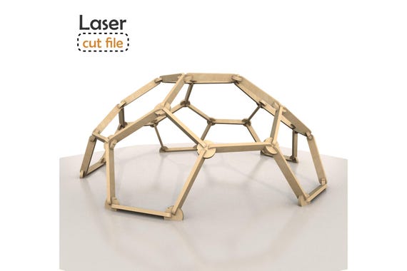 Laser-cut Geodesic Dome Model (truncated Icosahedron) Digital FILE