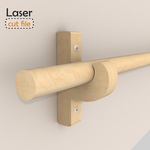 Erstellen Sie Ihre eigenen rustikalen Vorhänge mit DIY-Wandhalterung Schiene DATEI aus 4 mm Sperrholz Laser-cut, einfach zu montieren, anpassbar